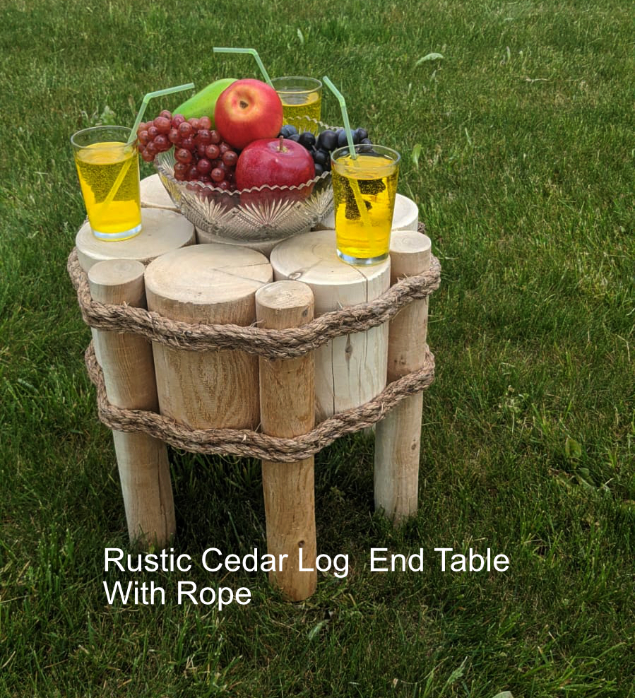 Cedar Log End Table - Image 3
