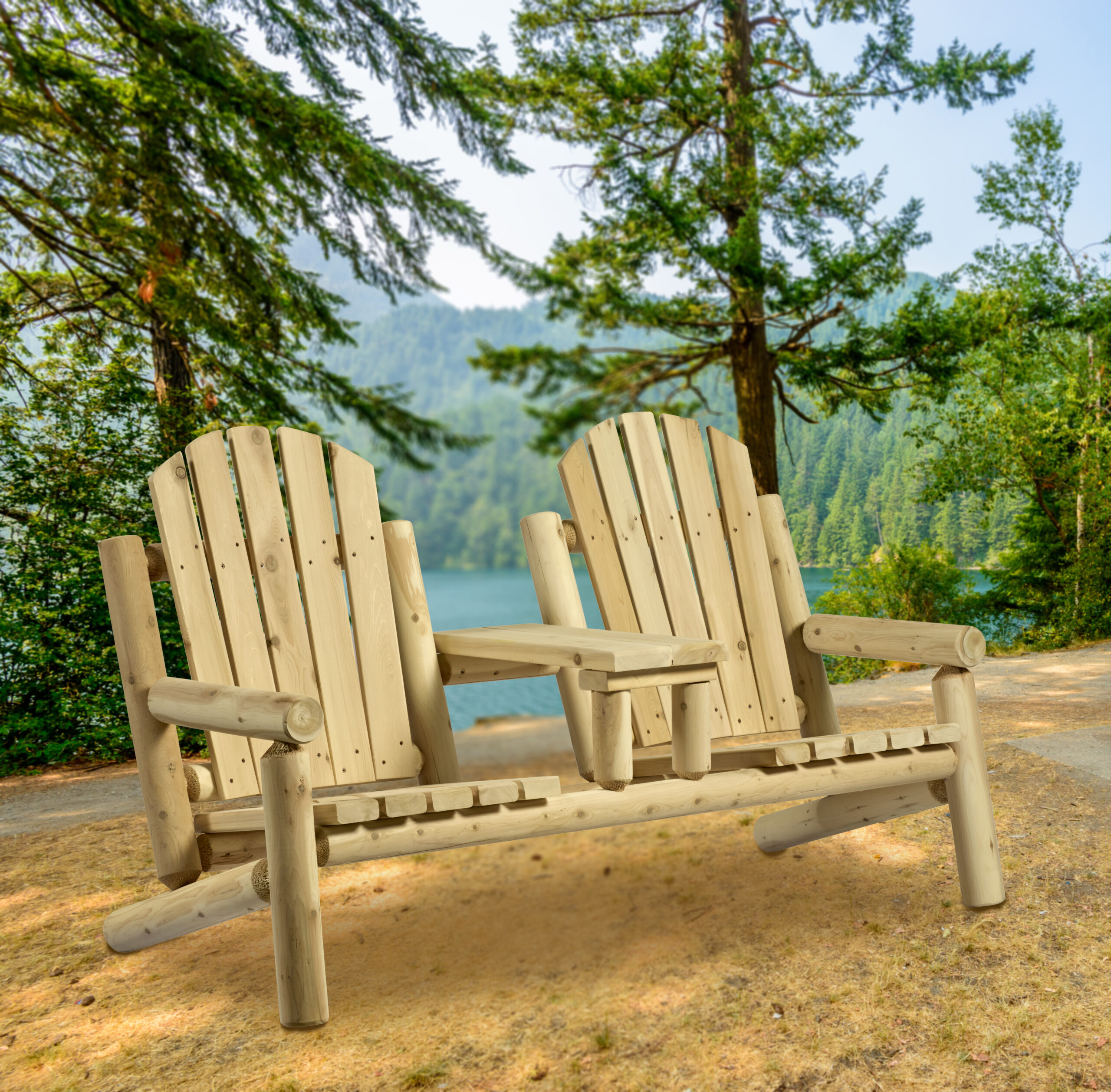 Cedar Log Bench