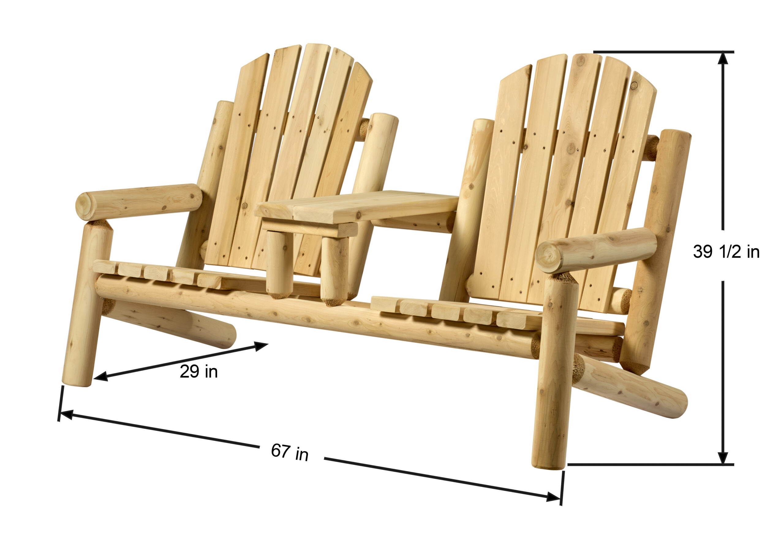 Cedar Log Bench - Image 2