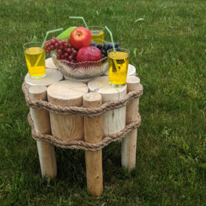 Cedar Log End Table