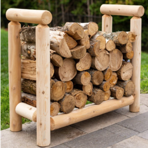 Cedar Log Firewood Rack
